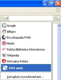 lista wyszukiwarek Firefix