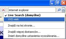 lista wyszukiarek IE